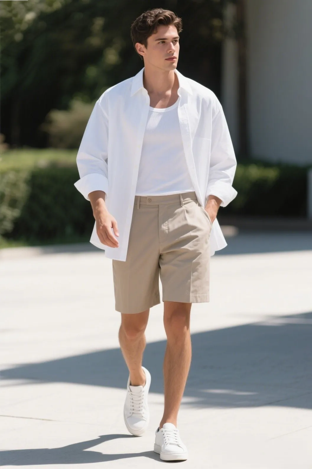 An oversized white Oxford shirt