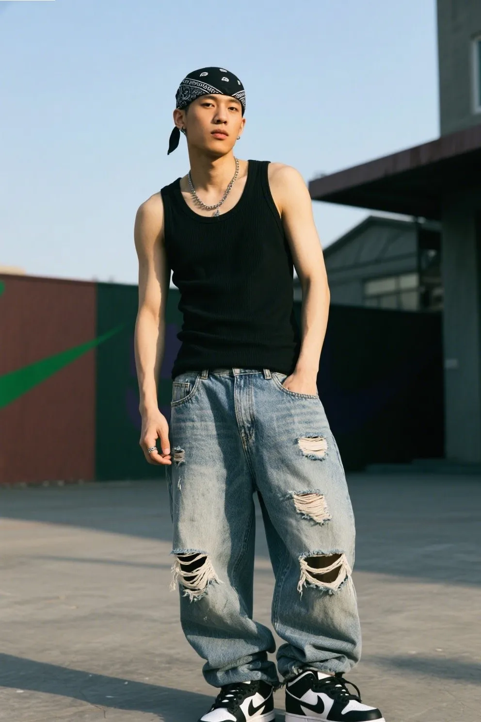 Baggy distressed jeans