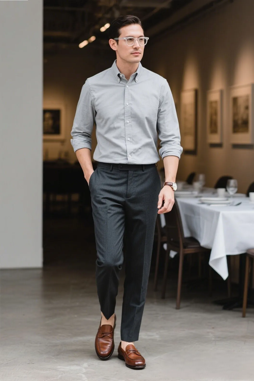 2. The Office-Casual Upgrade – Button-Up Shirt Style