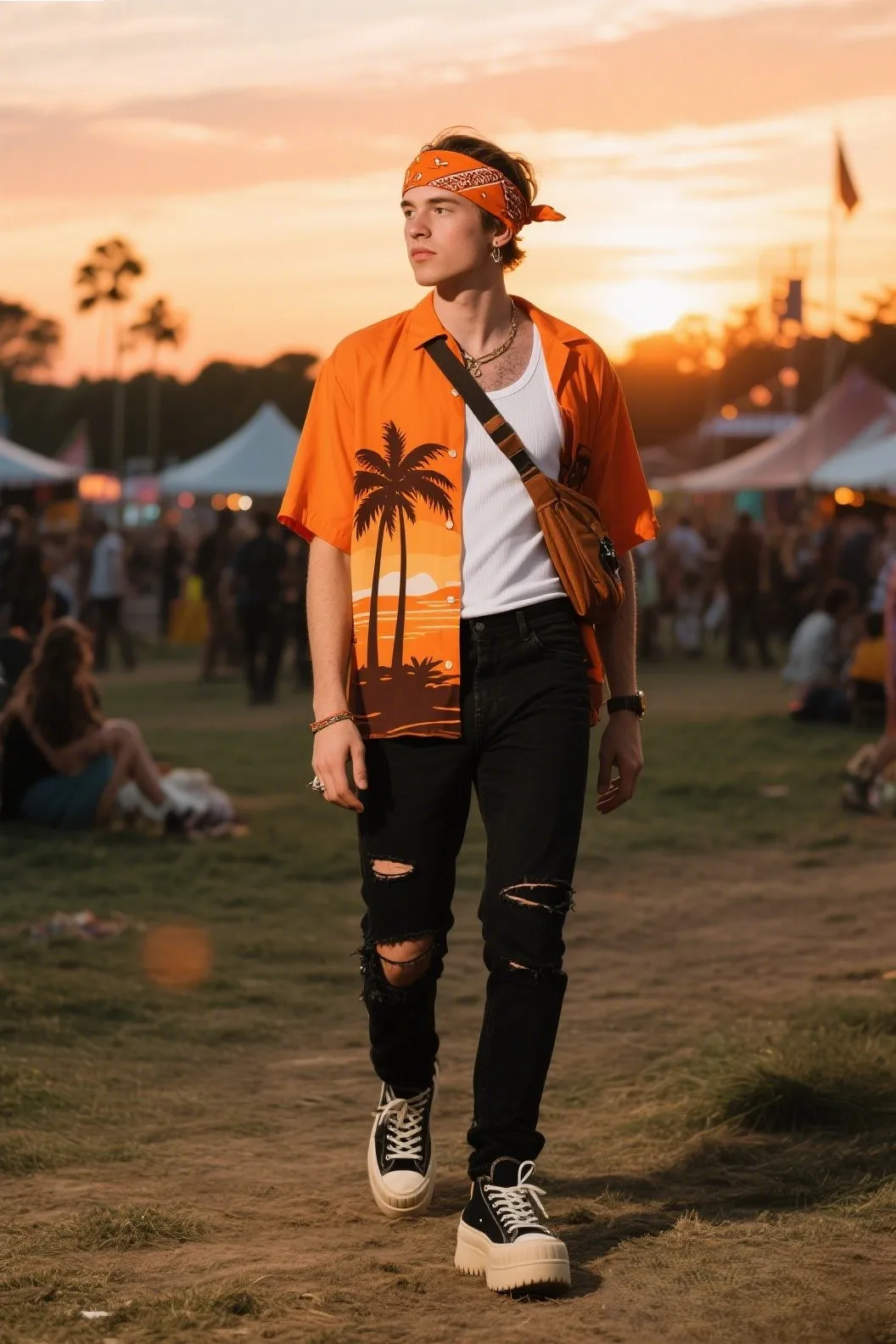 3. The Music Festival Look – Hawaiian Shirt Remix