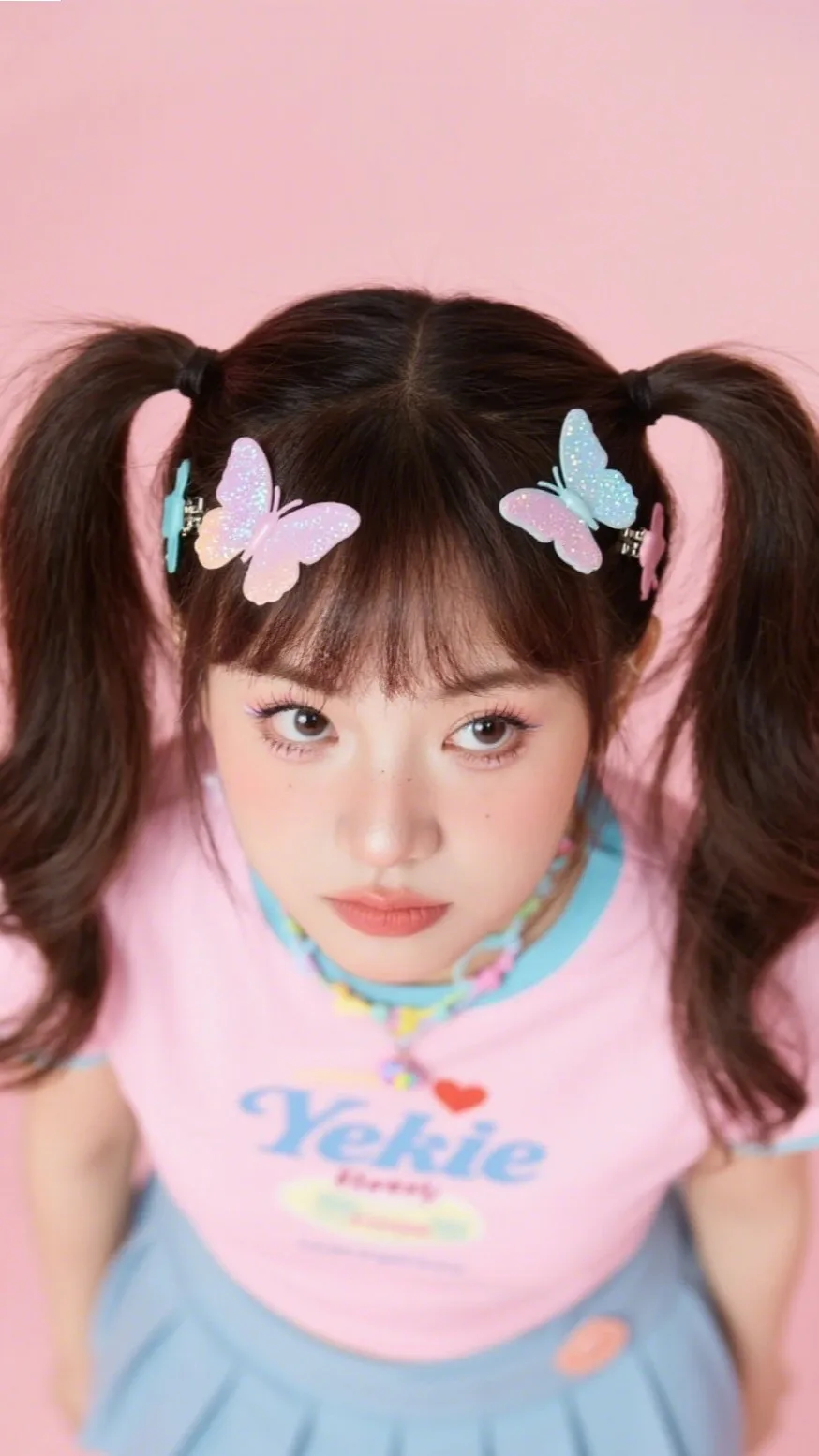1. Butterfly Clip Half-Up Pigtails