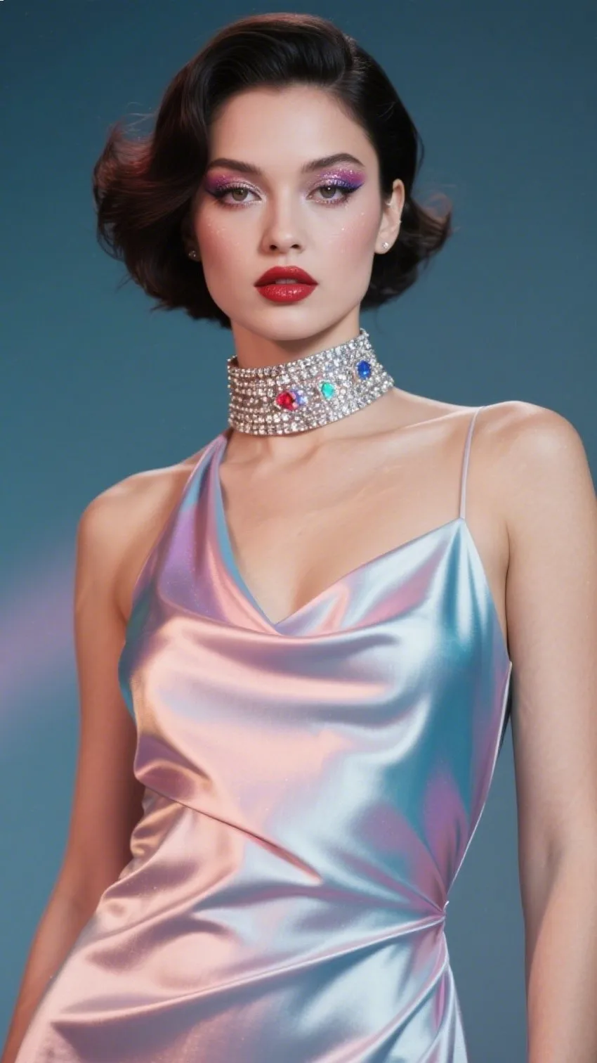 Cowl Neck Satin Dress 🪩👠