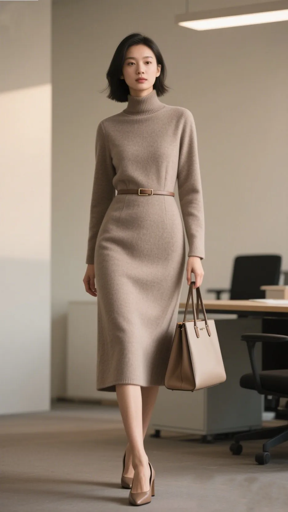 4. Belted Office Chic