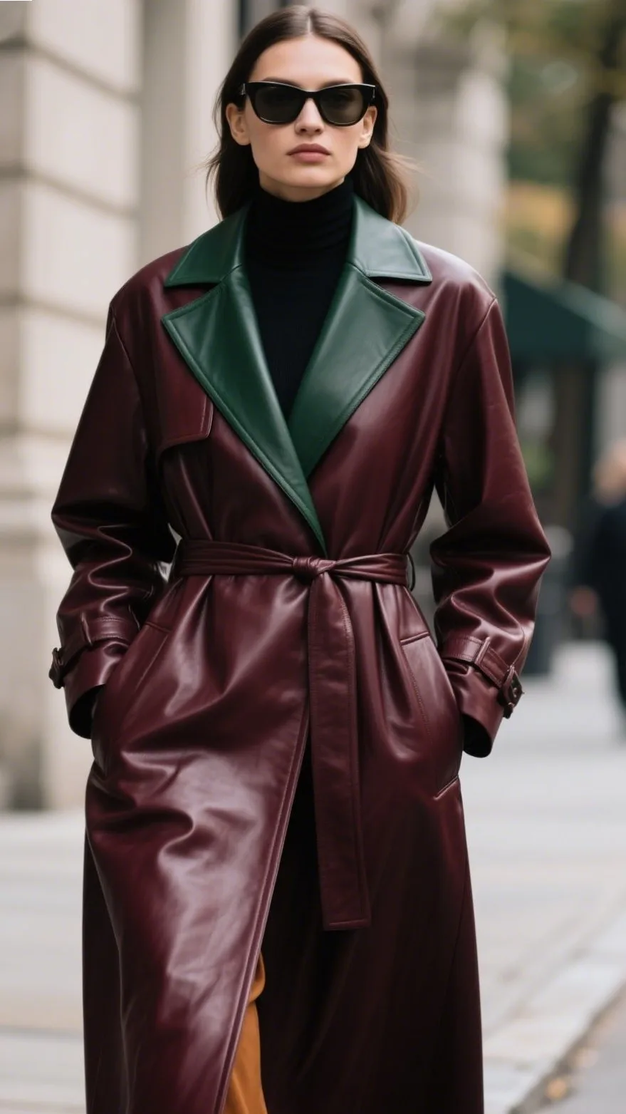2. Longline Leather Coats 🧥