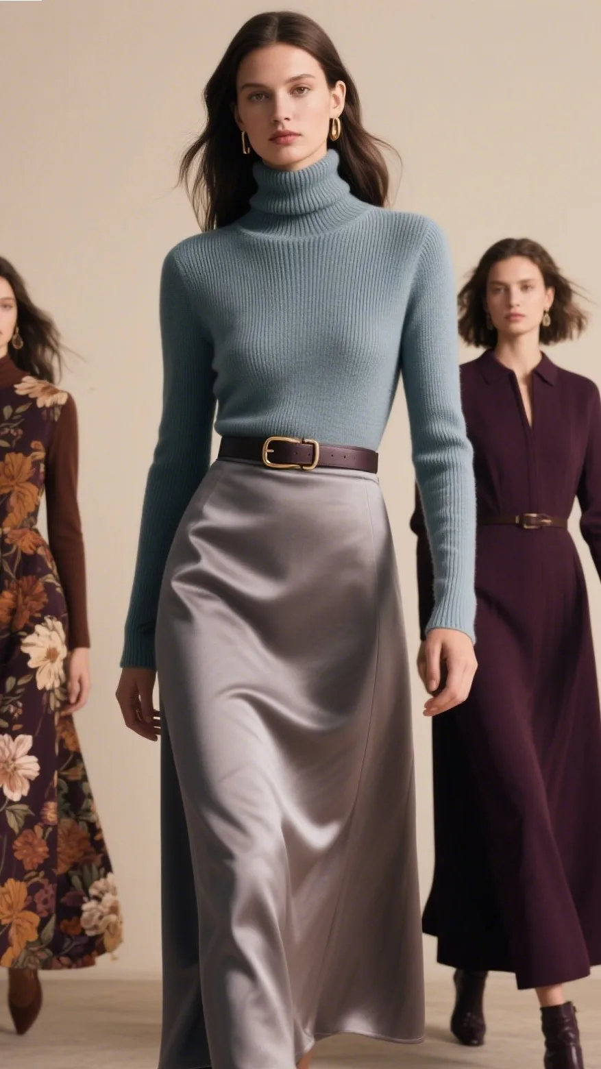 4. High-Neck Midi Dresses 👗