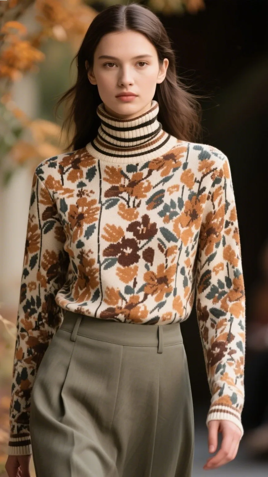 8. Patterned Turtleneck Inners 🎨