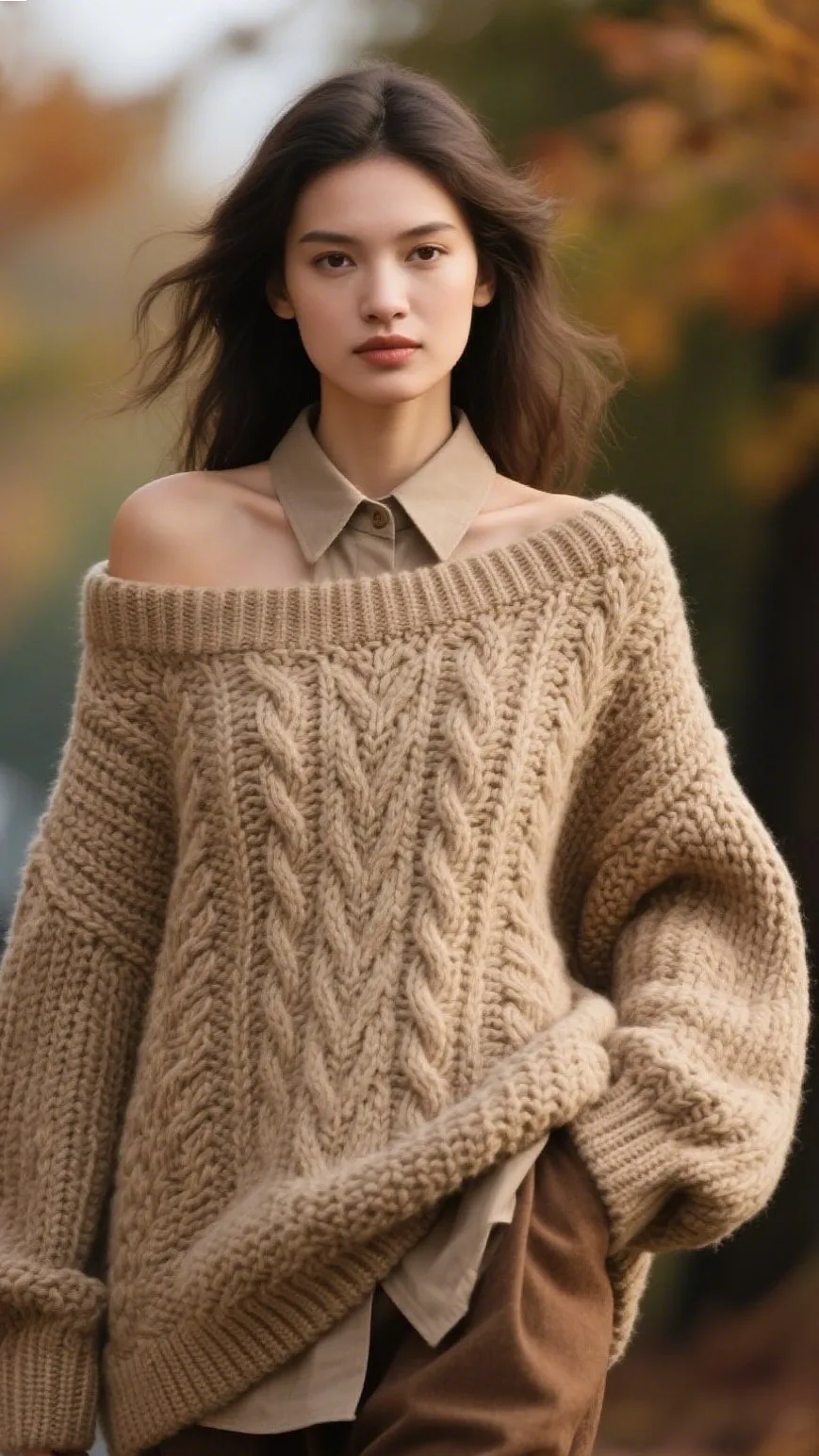 4. Oversized Knit Sweaters 🧥