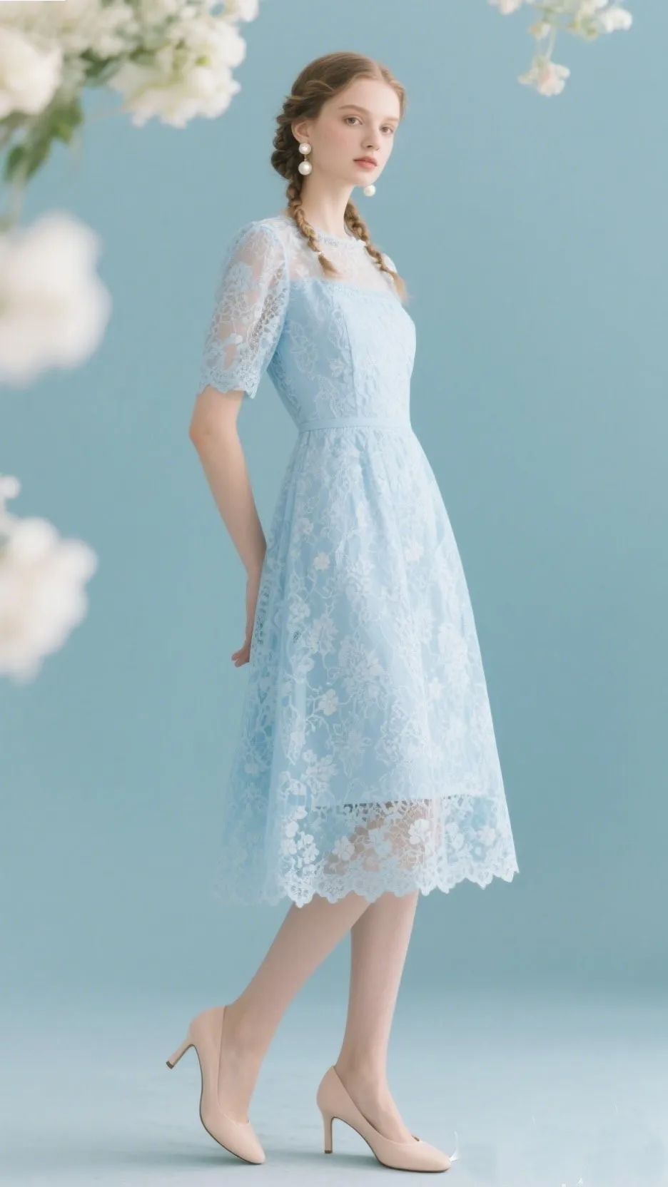 6. The Light-Blue Lace Dress – “Delicate Daydream”