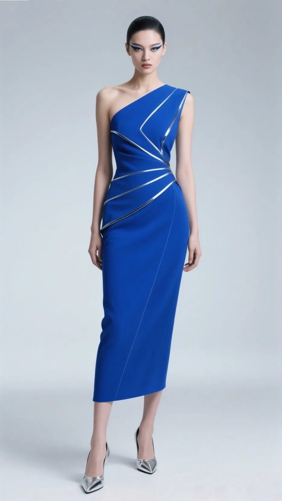 7. The Cobalt One-Shoulder Dress – “Electric Edge”