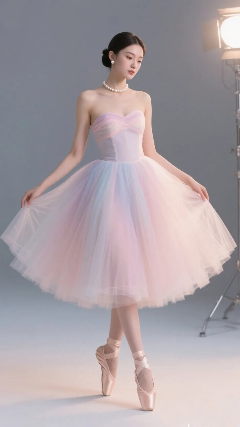 9. The Strapless Pastel Tulle Dress – “Balletcore Beauty”