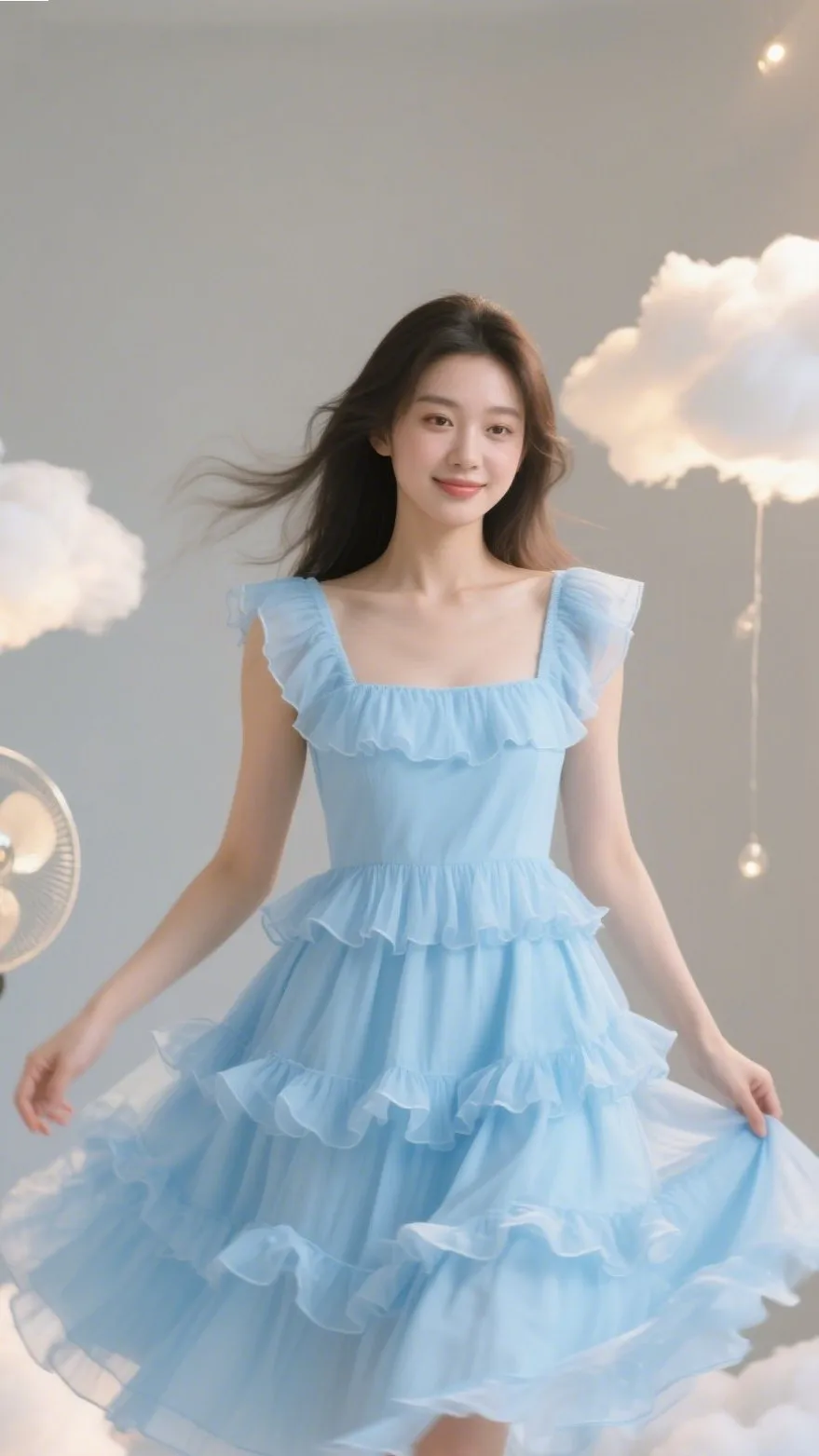 3. The Baby-Blue Ruffled Dress – “Sky Twirls”