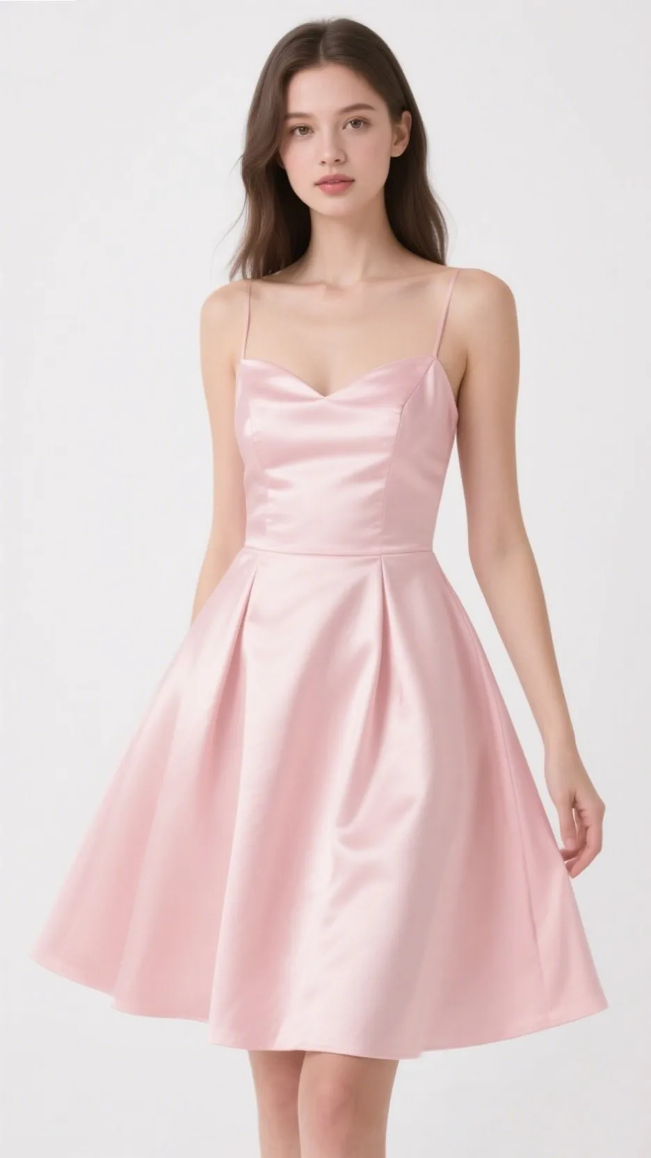 1. The Blush Satin A-Line Mini – “Sweet Sophistication”