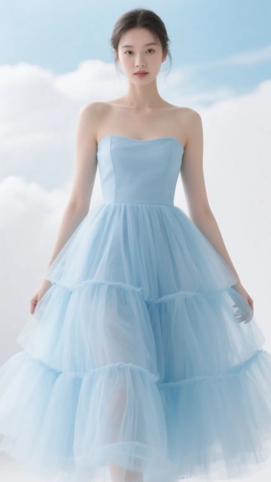 3. The Powder Blue Tulle Dream – “Modern Cinderella”