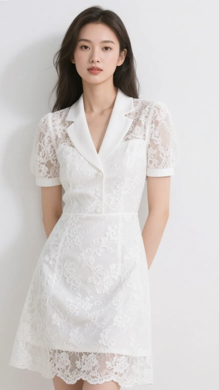 5. The White Lace Mini Dress – “Innocence Refined”