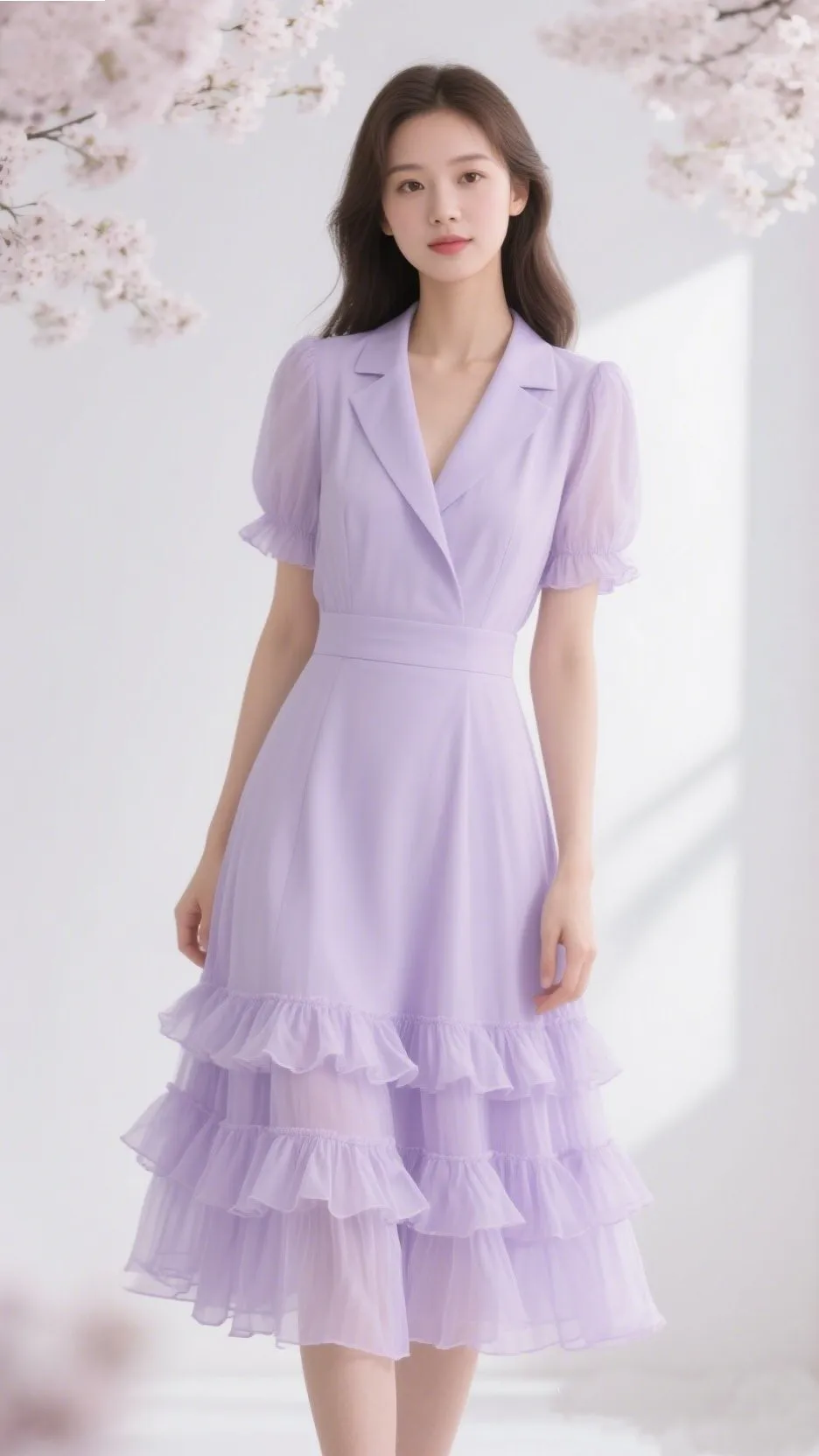10. The Lavender Ruffle Dress – “Whimsical Chic”