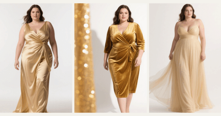 10 Gold HOCO Dresses for Plus-Size Queens ✨