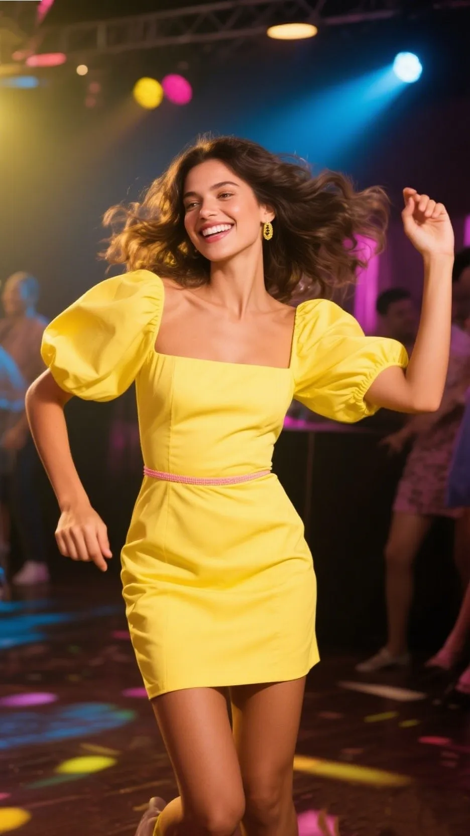 2. The Lemon Puff-Sleeve Mini – “Playful Sunshine”