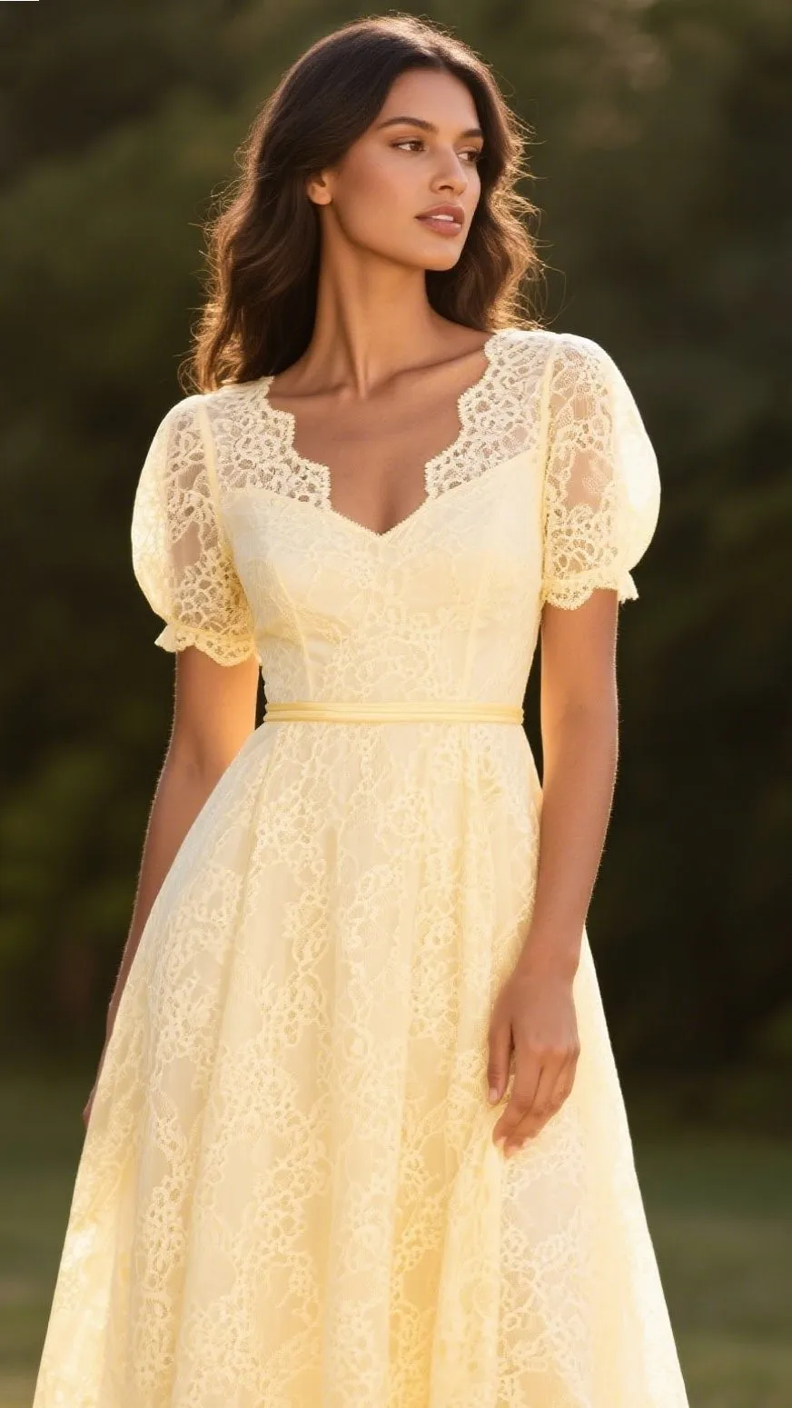 6. The Buttercream Lace A-Line – “Soft Glow”