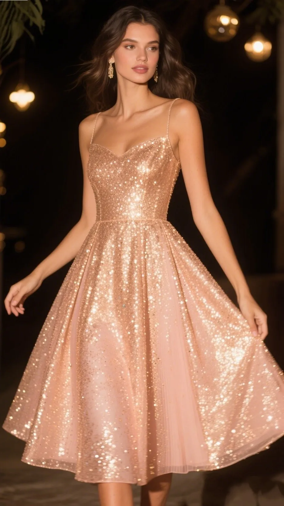 5. The Rose-Gold Fit and Flare – “Blush of Gold”