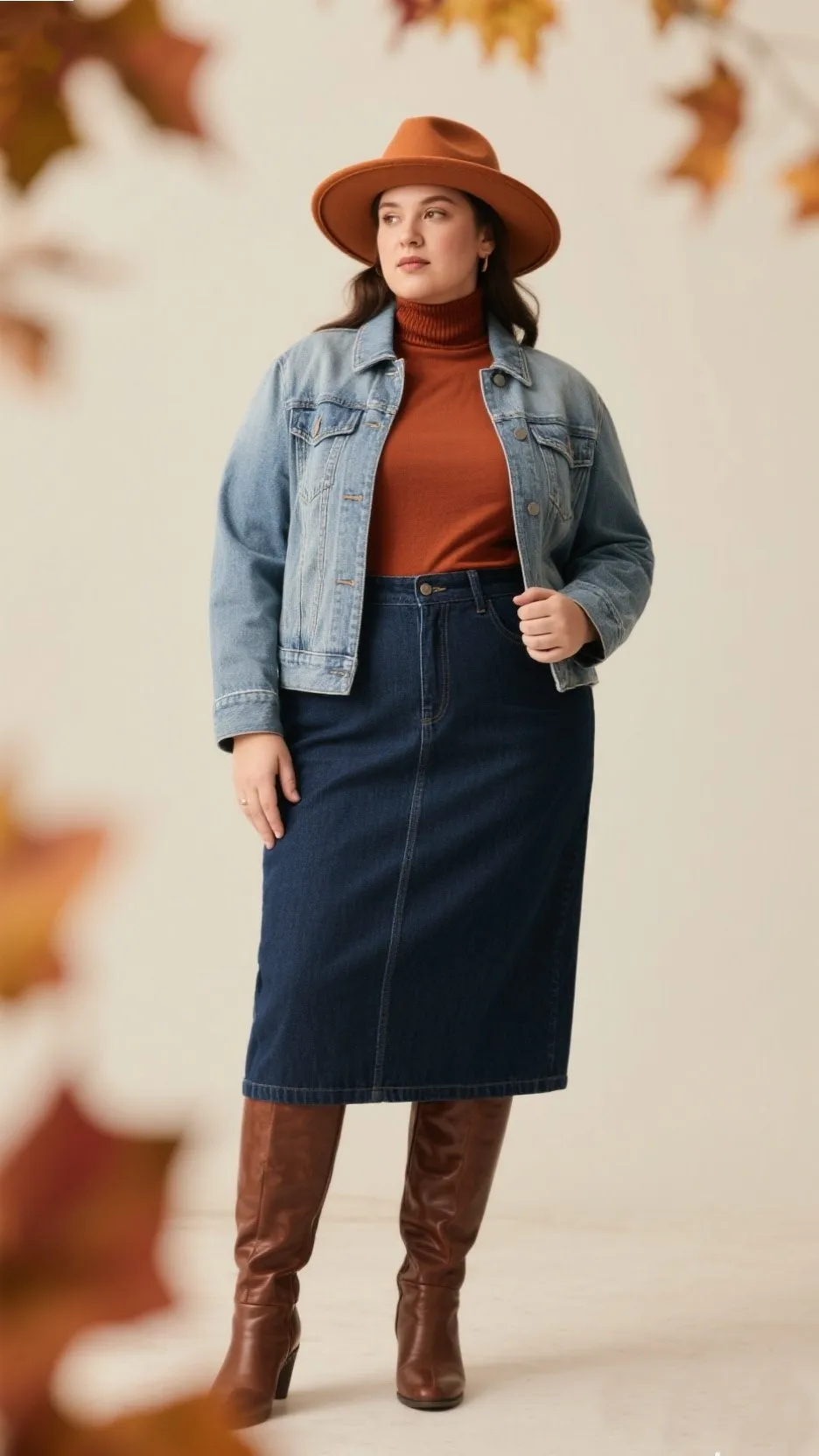 8. The Denim Skirt & Jacket Duo 👢🍁