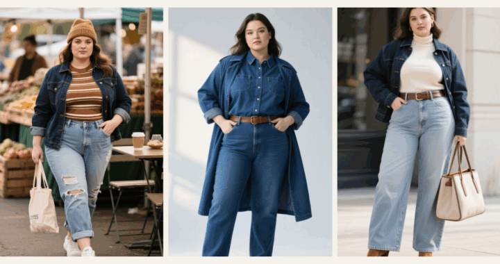 10 Denim on Denim Outfits for Plus-Size Women This Fall 💙🍂👖