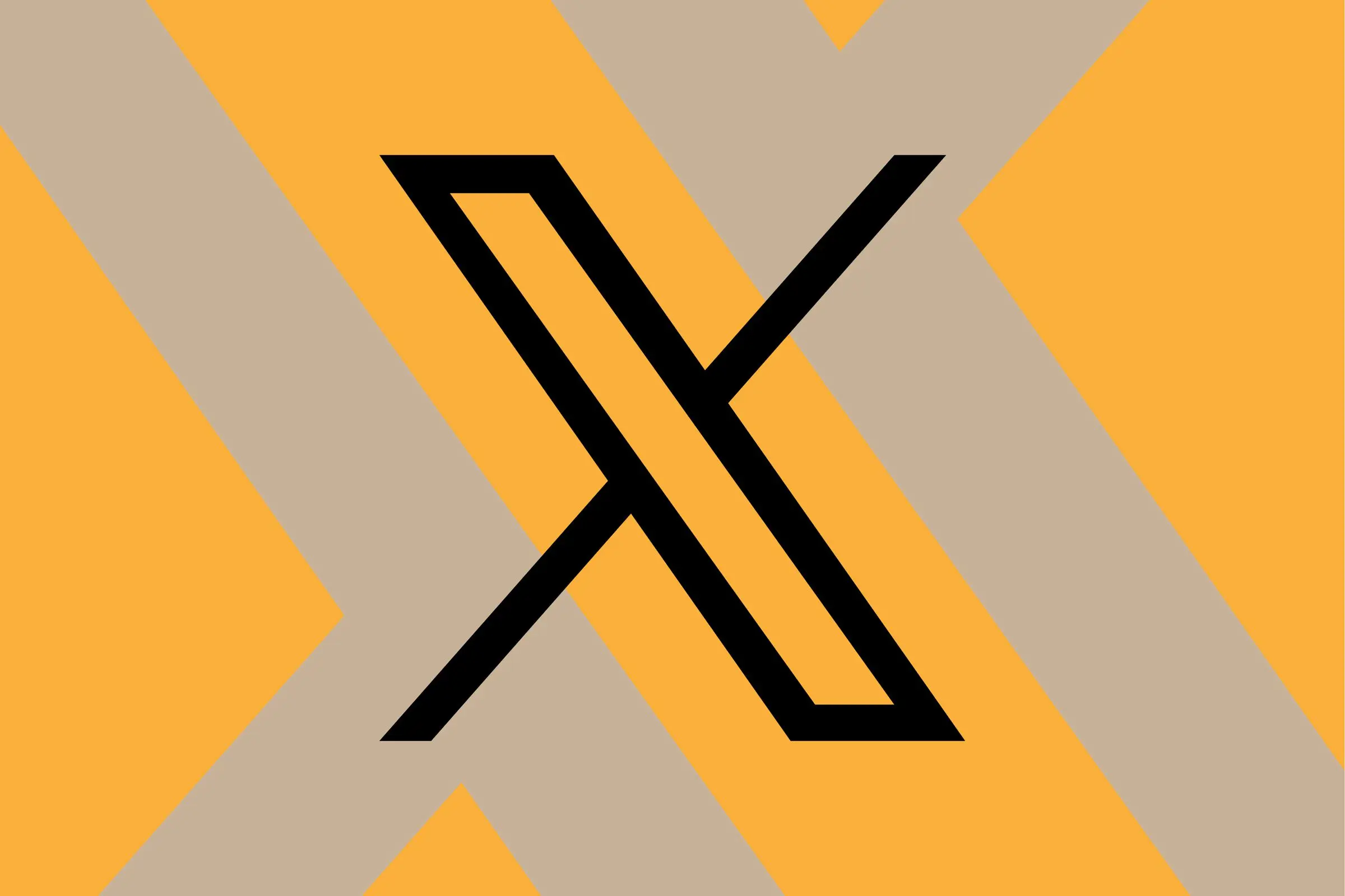 X logo on an orange background