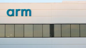 The Arm logo seen at semiconductor and software design company Arm Holdings’ US Headquarters in San Jose, California. ARM IPO