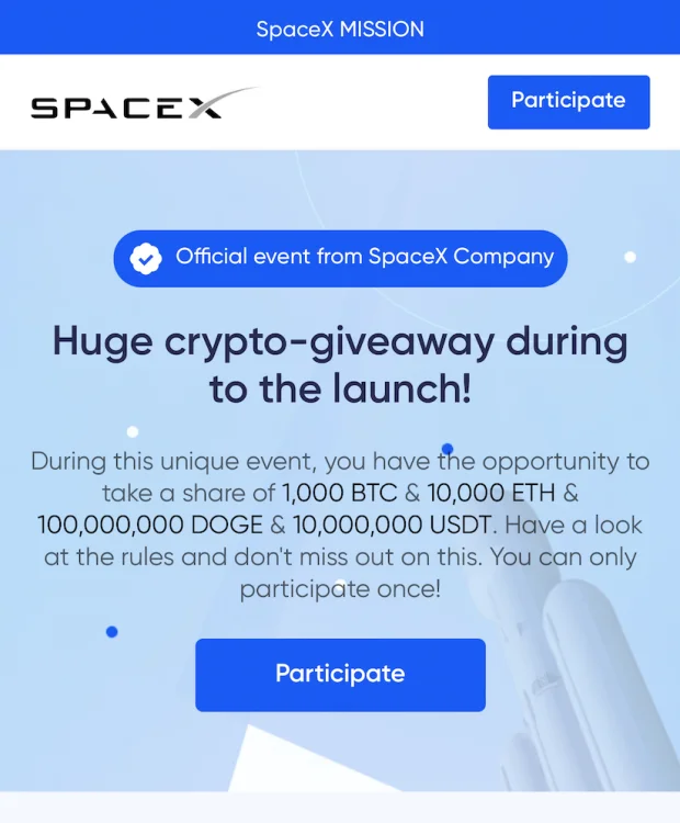 Fake SpaceX website