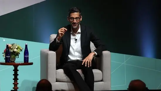 Sundar Pichai, the CEO of Google, addresses the Stanford University’s Business, Government, and Society Forum. ( AFP )